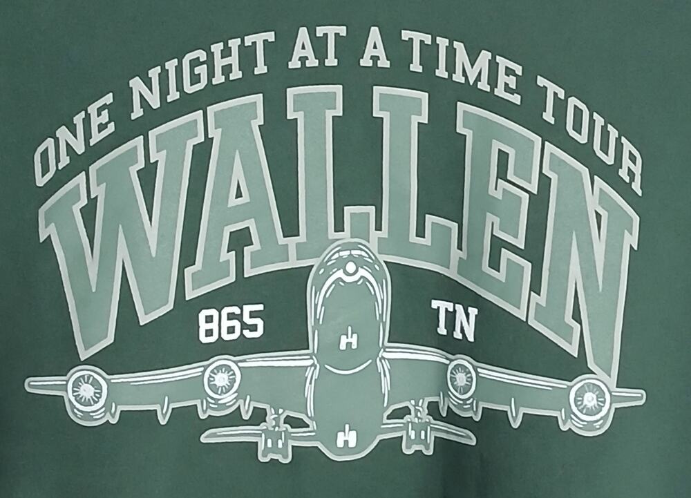 Morgan Wallen Tour Hoodie XL Green One Night At A Time World Concert Graphic